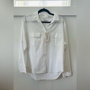 Coro Women's White Casual Button Down Shirt